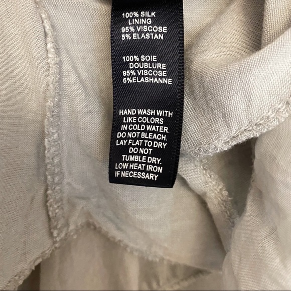 Saks Fifth Avenue Silk Grey & White Blouse - Picture 9 of 9